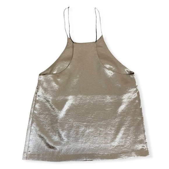 AQUA Gold Metallic Camisole Top Womens Sz XS - Picture 5 of 6